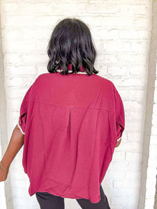 Comfortably Me Burgundy Top