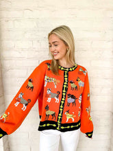 Load image into Gallery viewer, Queen Of Sparkles Orange Halloween Dog Cardigan