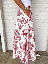 Load image into Gallery viewer, Queen Of Sparkles Red &amp; White Christmas Twall Cotton Midi Skirt