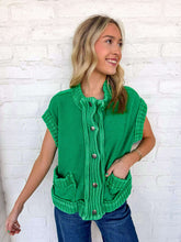 Load image into Gallery viewer, Still The Same Green Cardigan Vest