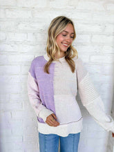 Load image into Gallery viewer, Open Minded Lilac Color Block Sweater