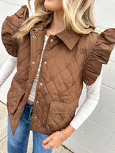 Load image into Gallery viewer, Mini Me Bow Brown Quilted Vest