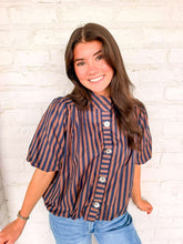 Load image into Gallery viewer, The Harper Navy Brown Top