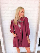 Load image into Gallery viewer, Walk Around The Park Burgundy Dress