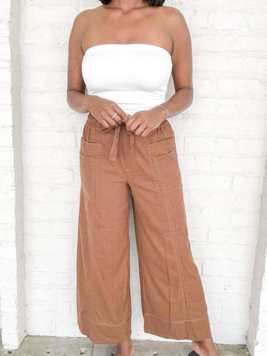 Want To Go Walnut Tie Pants