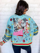 Load image into Gallery viewer, Queen Of Sparkles Aqua Dogs on Santas Sleigh Sweatshirt