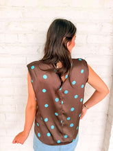 Load image into Gallery viewer, Leave Me There Brown Polka Dot Top