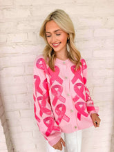 Load image into Gallery viewer, Queen Of Sparkles Pink Breast Cancer Ribbon Cardigan