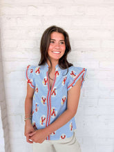 Load image into Gallery viewer, THML Lobster Stripe Blue Top
