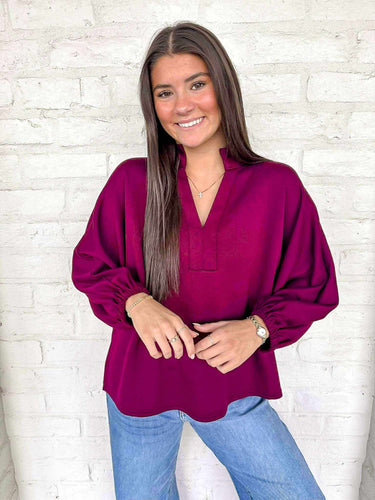 Choose A Side Burgundy Top