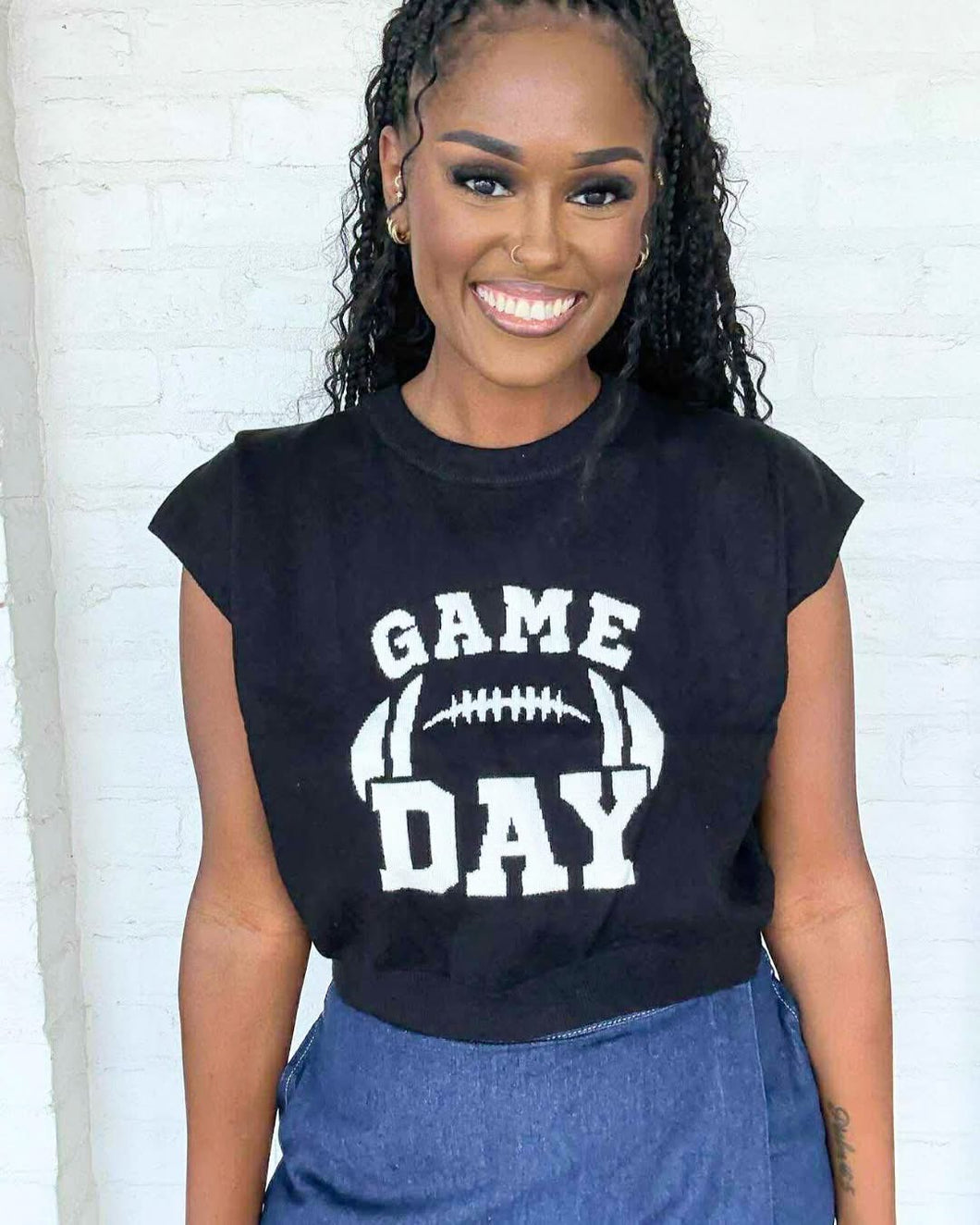 Game Day Excitement Black Top