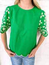 Load image into Gallery viewer, THML Lovers Move Green Top