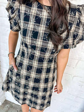 Load image into Gallery viewer, Headed For The Hills Black Plaid Dress