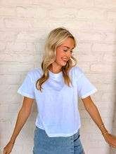 Load image into Gallery viewer, Fill My Cup Cropped White Tee