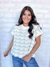 Load image into Gallery viewer, Perfectly Poised Blue Knit Sweater