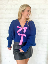 Load image into Gallery viewer, You Look Like You Love Me Cardigan Navy/Pink