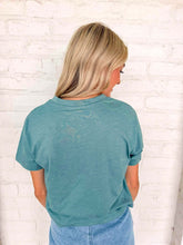 Load image into Gallery viewer, Fill My Cup Cropped Heather Ash Jade Tee