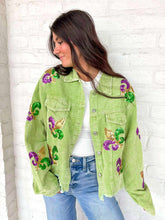 Load image into Gallery viewer, Mardi Gras Mambo Green Corduroy Jacket