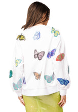 Load image into Gallery viewer, Queen Of Sparkles White Multi Butterfly Tiger Sweatshirt