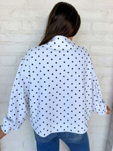 Load image into Gallery viewer, Queen Of Sparkles White &amp; Black Polka Dot Multi Christmas Tree Mockneck