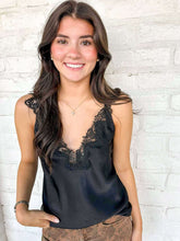 Load image into Gallery viewer, Beautifully Detailed Black Lace Cami Top