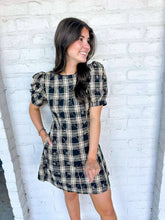 Load image into Gallery viewer, Headed For The Hills Black Plaid Dress