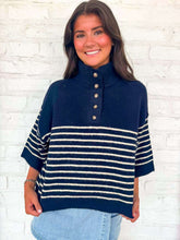 Load image into Gallery viewer, Delicate Delight Navy Top