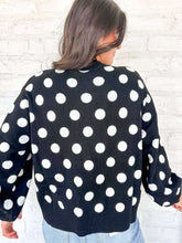 Load image into Gallery viewer, Queen Of Sparkles Black &amp; White Polka Dot Nutcracker Cardigan