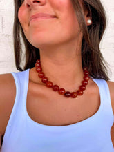 Load image into Gallery viewer, Resin Round Amber Bead Necklace