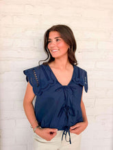 Load image into Gallery viewer, Take It All Navy Scallop Top