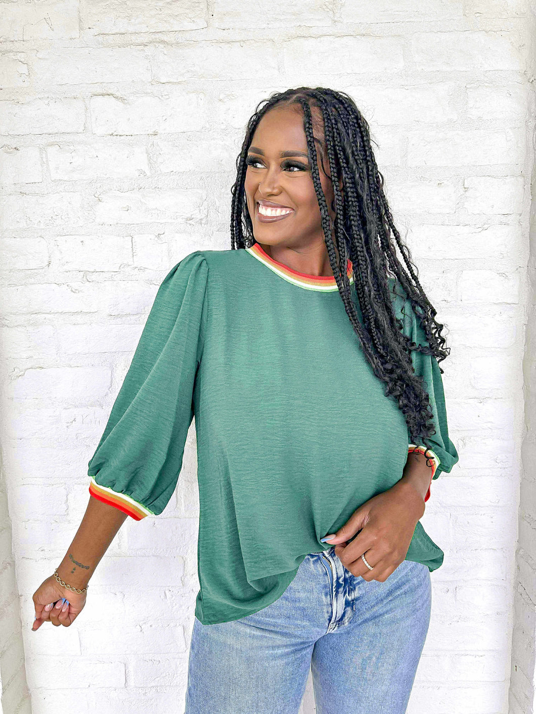 Carry On Hunter Green Top