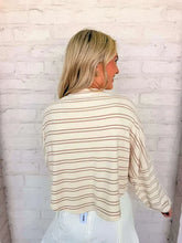 Load image into Gallery viewer, Light Up The Sky Oatmeal Stripe Top
