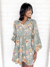 Load image into Gallery viewer, Floral Fields Green Dress
