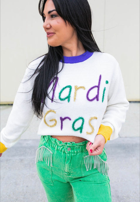 Exclusive Multi Color Mardi Gras Sweater