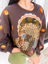 Load image into Gallery viewer, Queen Of Sparkles Brown Turkey &amp; Leaves Sweatshirt