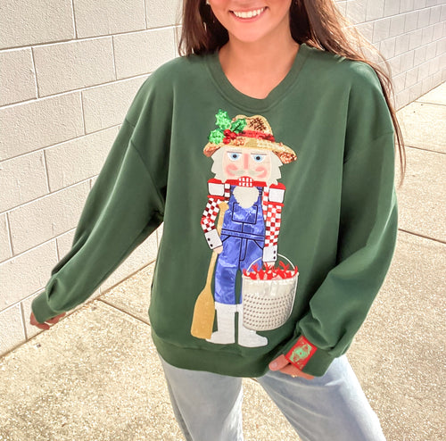Queen Of Sparkles Dark Green Cajun Nutcracker Sweatshirt