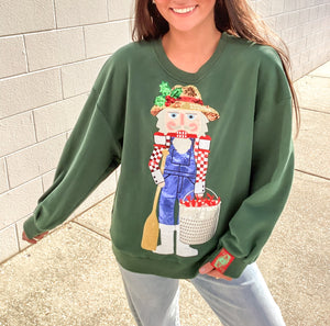Queen Of Sparkles Dark Green Cajun Nutcracker Sweatshirt