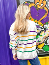 Load image into Gallery viewer, Lundi Gras White Stripe Top