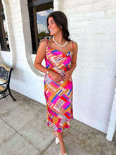 Load image into Gallery viewer, THML Abstract Care Satin Pink Dress