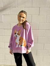 Load image into Gallery viewer, Queen Of Sparkles Light Purple Corgi Sweatshirt