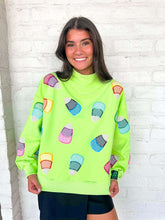 Load image into Gallery viewer, Queen Of Sparkles Green Multi Gingham Candy Corn Mock Sweatshirt
