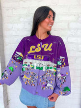 Load image into Gallery viewer, Quern Of Sparkles LSU Stadium Tailgate Button Up Cardigan