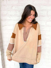 Load image into Gallery viewer, Falling Slowly Taupe Combo Top