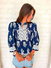 Load image into Gallery viewer, THML Hard To Do Navy Top