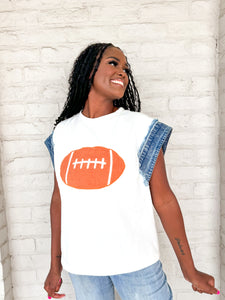 Queen Of Give Me A Touchdown Top White