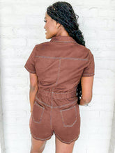 Load image into Gallery viewer, Hello Darling Brown Romper