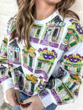Load image into Gallery viewer, Queen Of Sparkles White Multi Nola Porches Sweatshirt