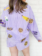 Load image into Gallery viewer, Queen Of Sparkles LSU Mini Icon Striped Shorts