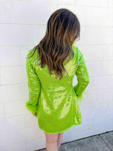 Queen Of Sparkles Green Full Sequin Grinch Dress