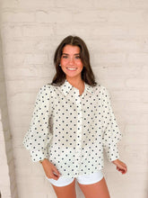 Load image into Gallery viewer, Change The World Polka Dot Navy Top